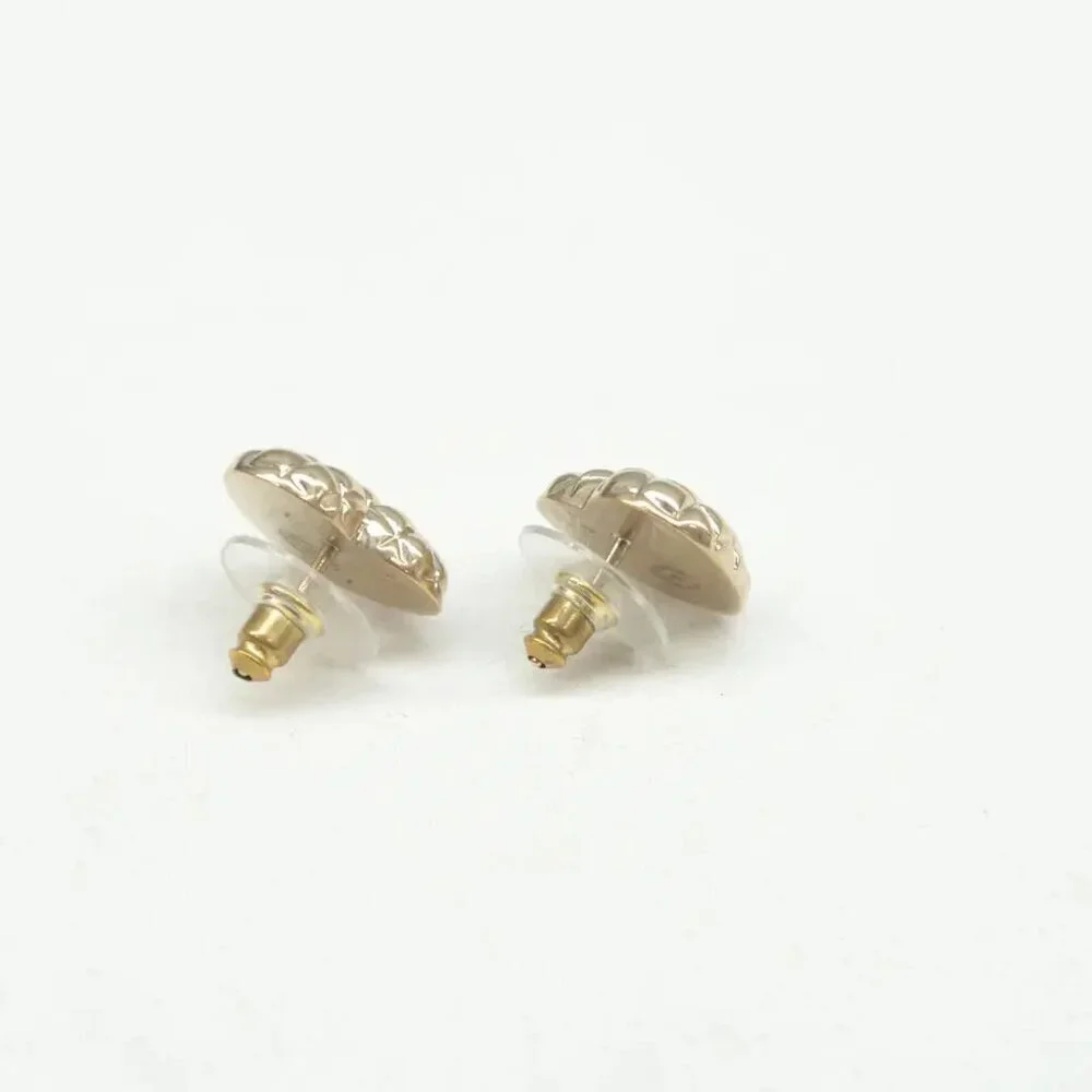 100% Authentic Chanel CC Gold-Tone Metal Earrings 701-092924